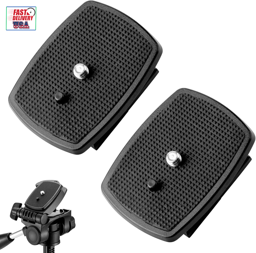 2-Pack Universal 43X43Mm Quick Release Plate Set for Velbon Tripods, Compatible