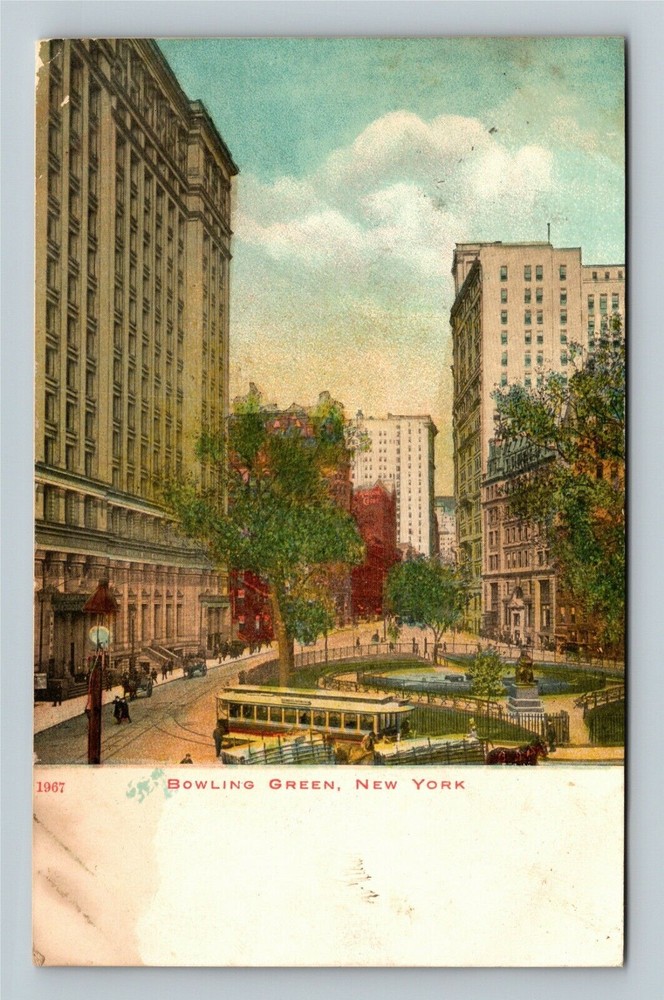 New York City NY,, Bowling Green, c1907 Vintage Souvenir Postcard