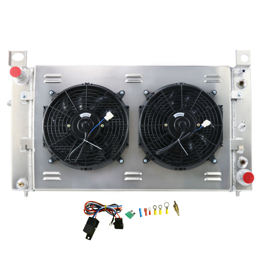 3-ROW RADIATOR+SHROUD FAN FOR 1999-2013 CHEVY SILVERADO 1500,2500 GMC YUKON V8