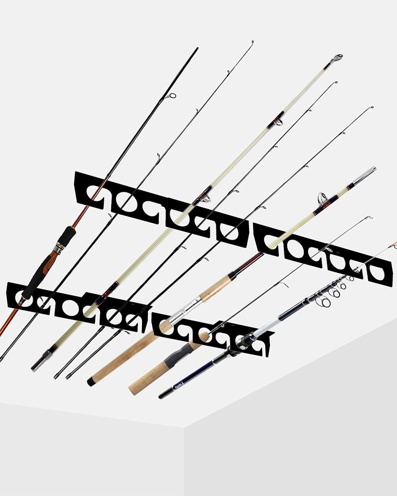 Fishing Rod Racks Wall or Ceiling Fishing Rod/Pole Rack Holder Storage up to 12