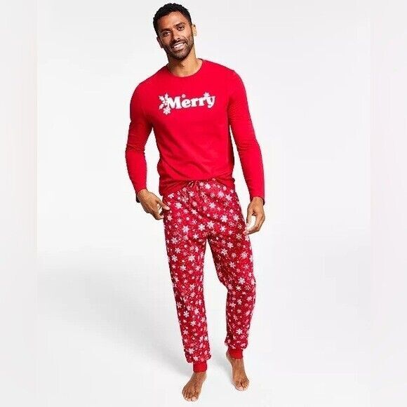 Family Pajamas Matching Mens Merry Snowflake Mix It Family Pajama Set size S