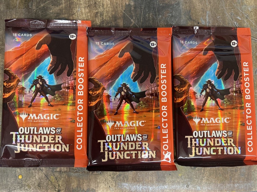 Lot of 3- Outlaws of Thunder Junction Collector Boosters MTG Magic the Gathering
