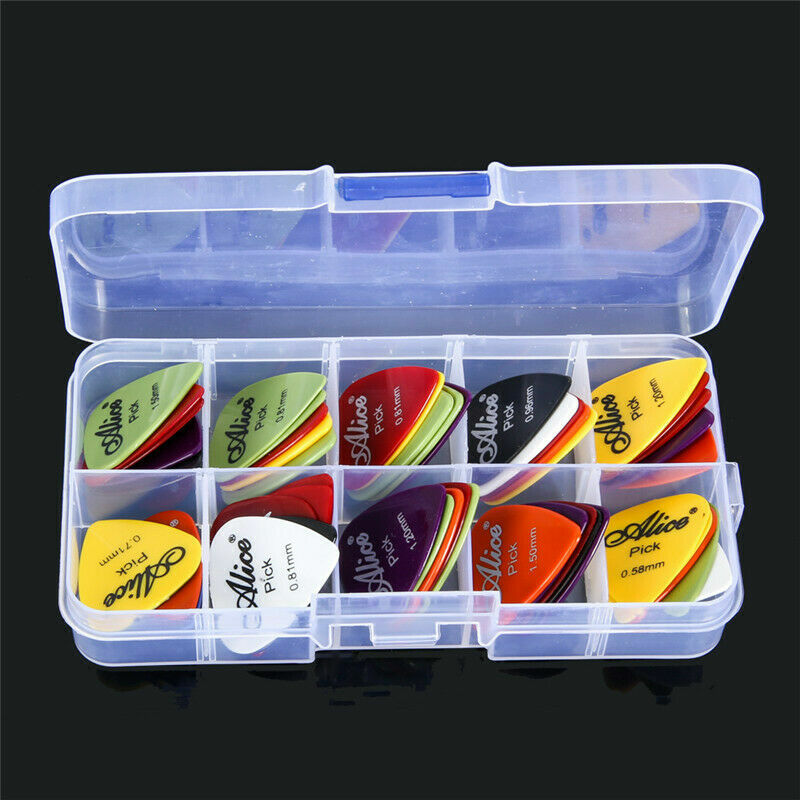 100pcs Guitar Picks Acoustic Electric Plectrums Celluloid Assorted Colors