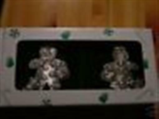 Longaberger 2000 Christmas Roger & Ginger(bread) Pewter Tree Ornament Set #73369