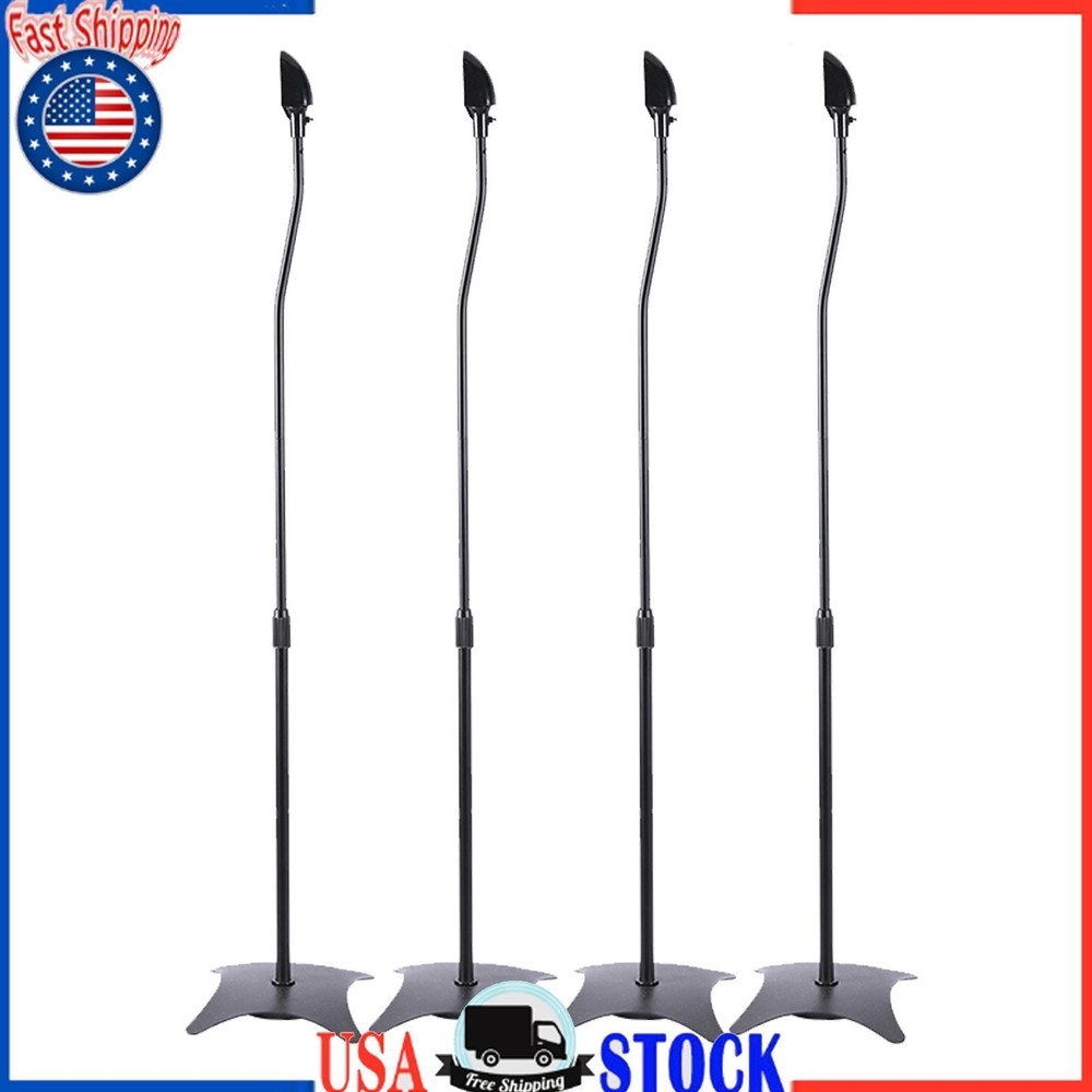 Set Of 4 Universal Surround Sound Adjustable Height Speaker Stand Bracket US