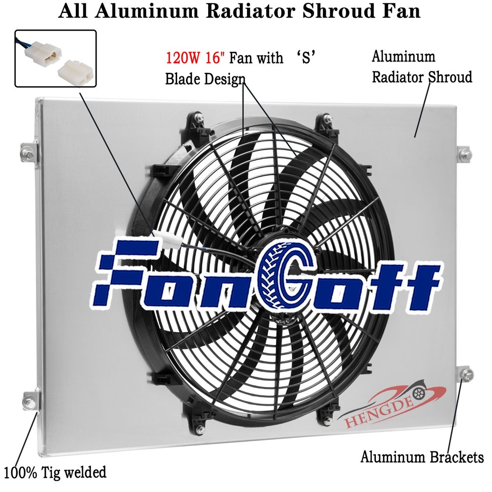 Aluminum Shroud + 16'' Fan Fit 1973-1974 Dodge Coronet Charger Satellite 7.2L V8