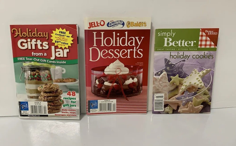Lot of 3 Holiday Recipe Books, 196 Recipes By Better Homes & Garden, Pillsbury