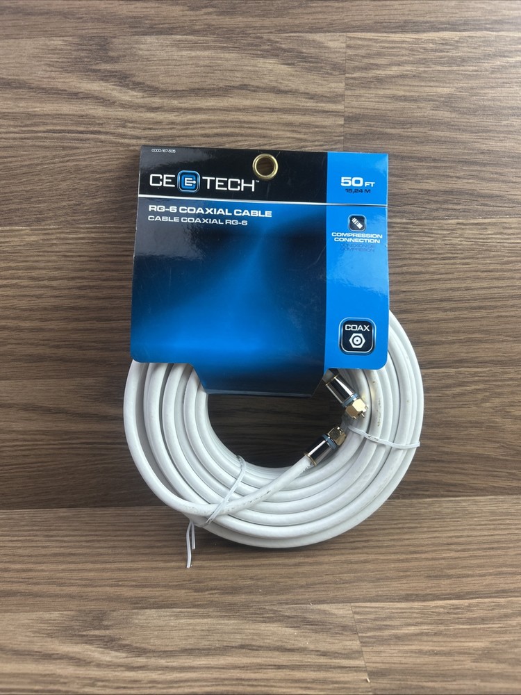 50 ft. RG-6 Quad Shield Coaxial Cable for Audio Video by Commercial Electric