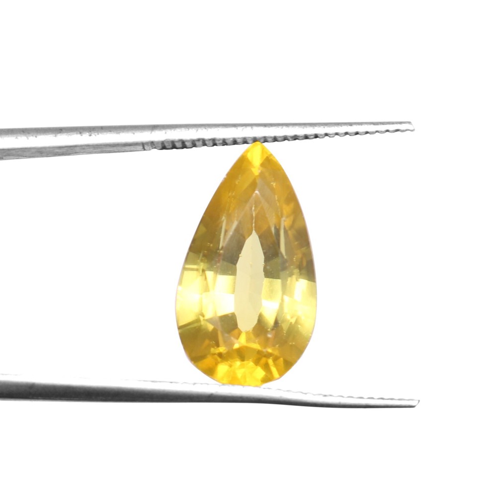 AAA Natural Flawless Ceylon 7.40 Ct Yellow Sapphire Pear Loose Cut Gemstone