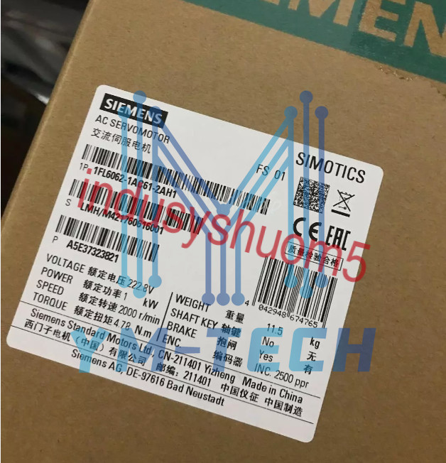 1Pcs New Siemens Servo Motor 1Fl6062-1Ac61-2Ah1 Fast Ship