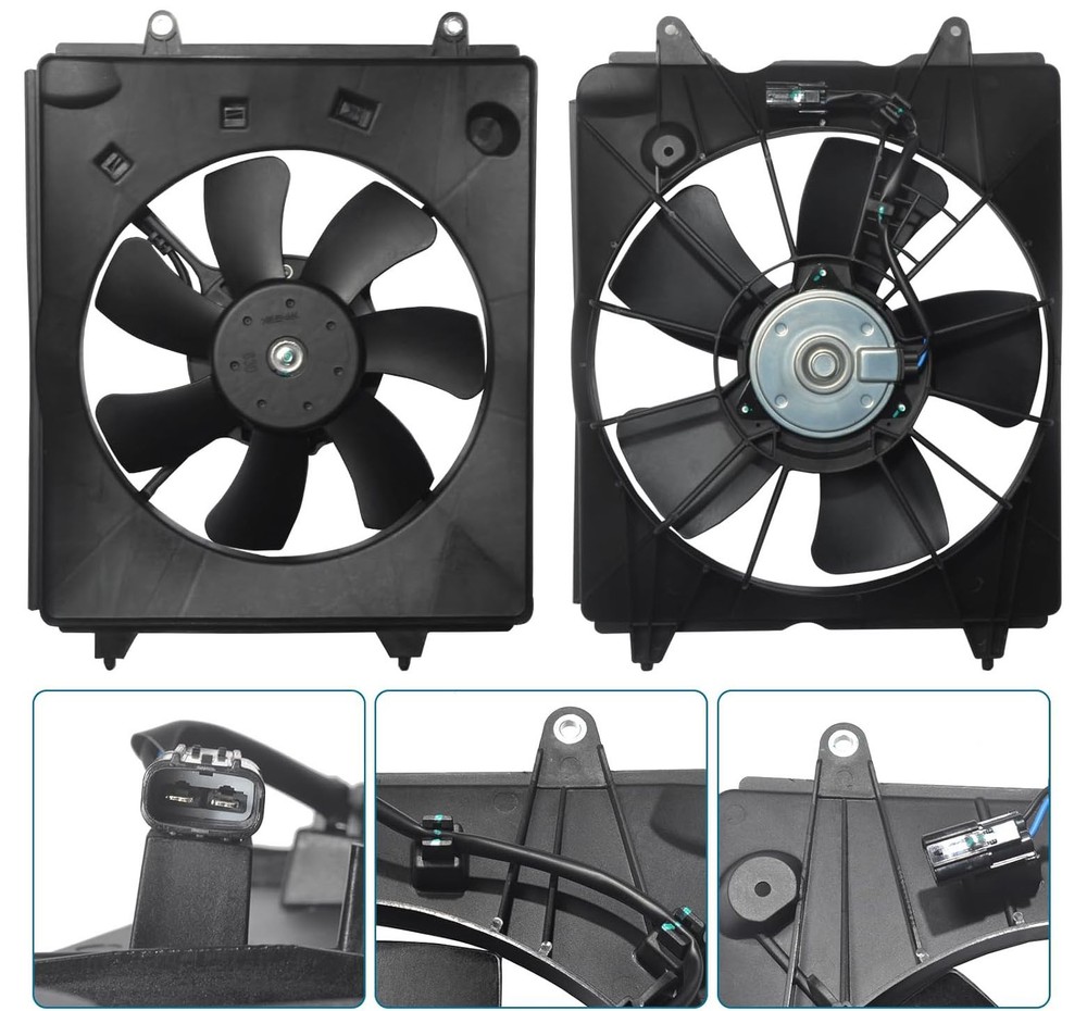 2Pcs Radiator Cooling Fans & AC Condenser Fan Kit For 2012-2016 Honda CR-V 2.4L