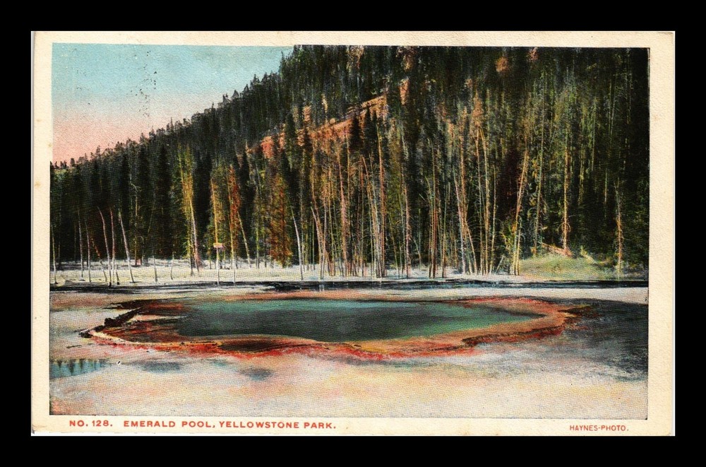 DR JIM STAMPS POSTCARD EMERALD POOL YELLOWSTONE