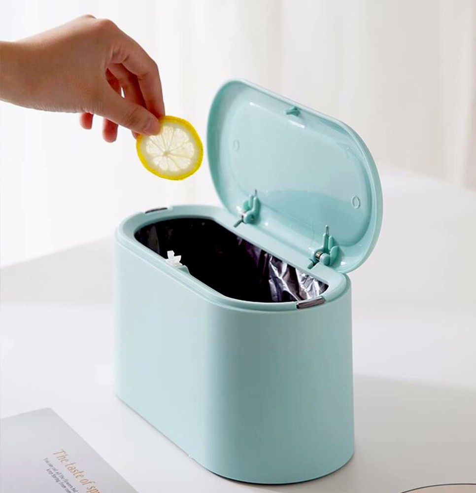 Mini Trash Can with Lid - Removable Small Garbage Can, Tiny Plastic Trash Bin...