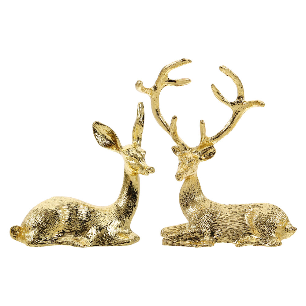 2-Piece Reindeer Sculpture Toy Set – Festive Christmas Ornament for Goldendoodle Lovers, Holiday Decor