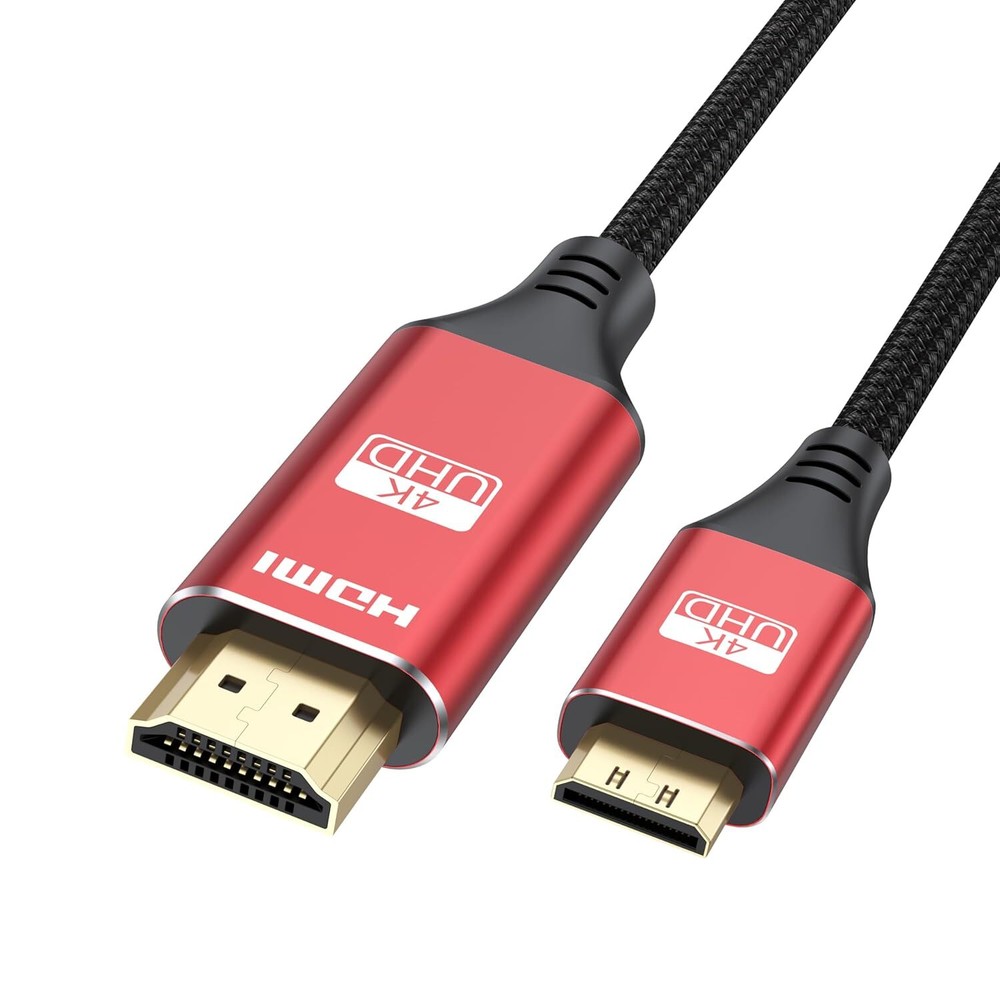 Mini HDMI Cable 1FT 4K High Speed Short Red Cord
