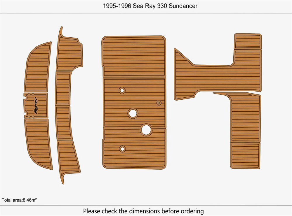 1995 sea ray 330 sundancer Cockpit Swim Platform Boat EVA Pads Teak Deck Floor