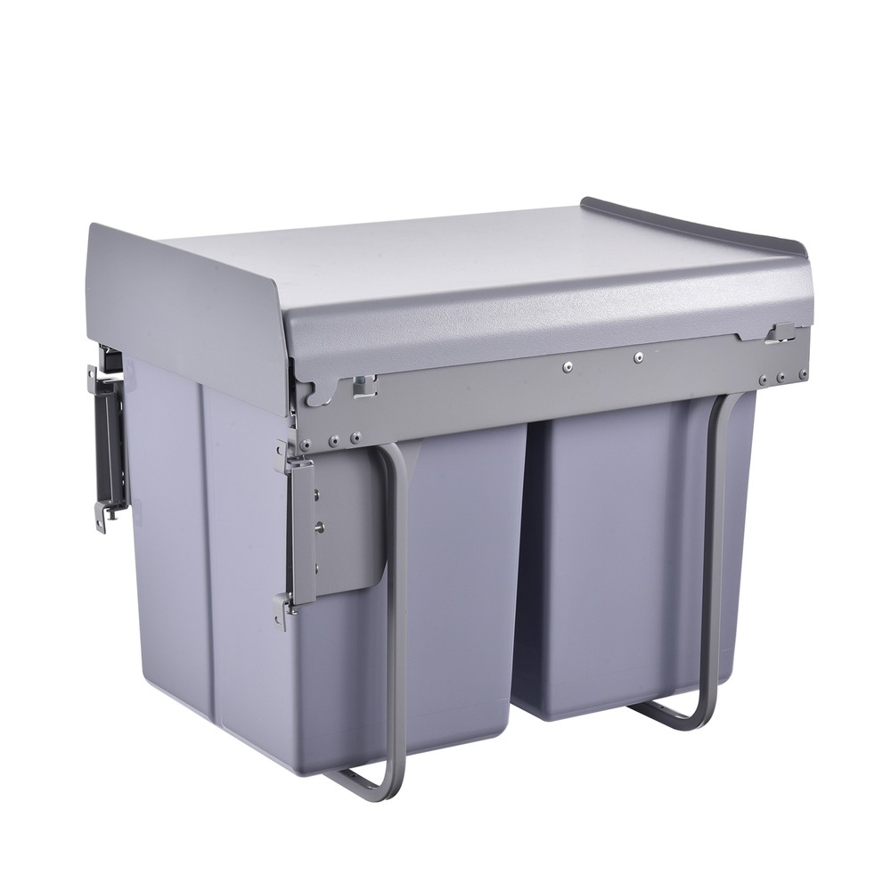 Double Pull Out Trash Can 21 Qt Kitchen Under Cabinet Waste Container