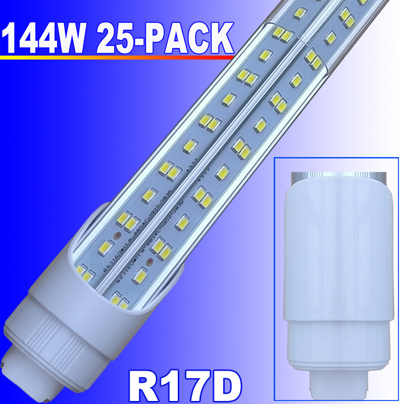 8Ft 144W T8 LED Shop Light Bulbs 6500K Daylight 25-Pack
