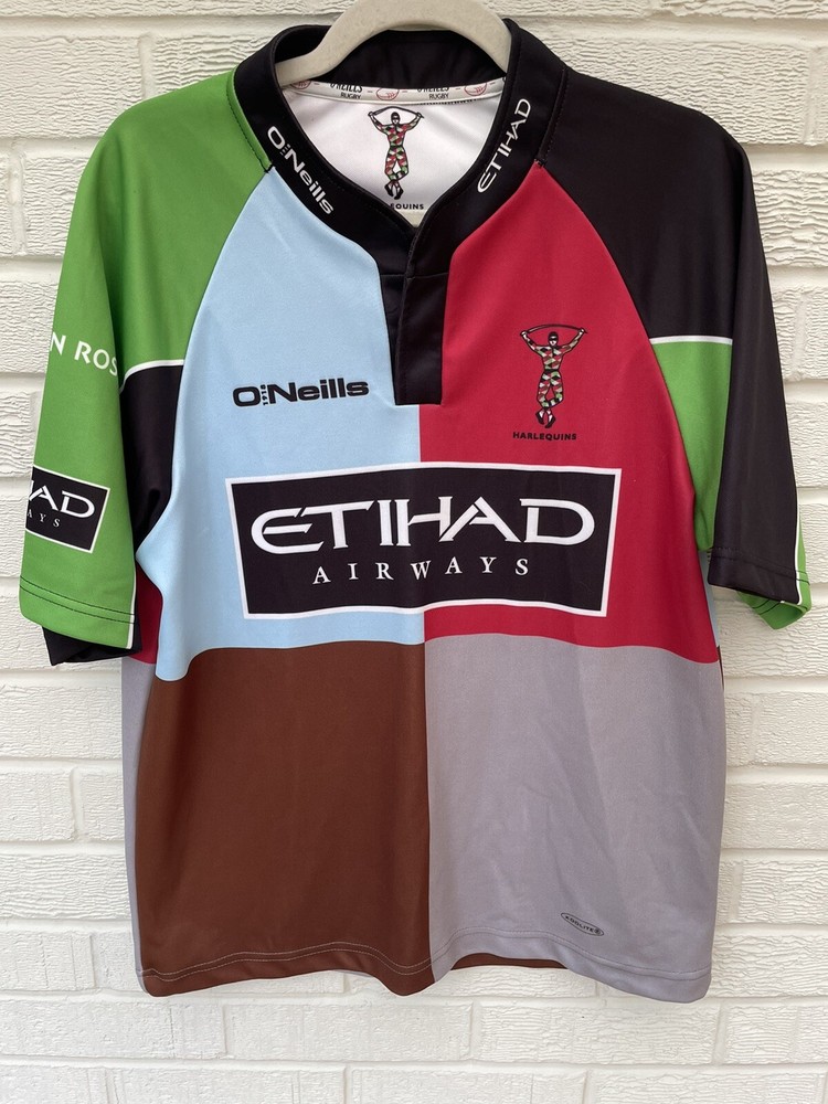 Harlequins Rugby Oneills Shirt Mens Medium 2011 Home League Etihad Colour Block