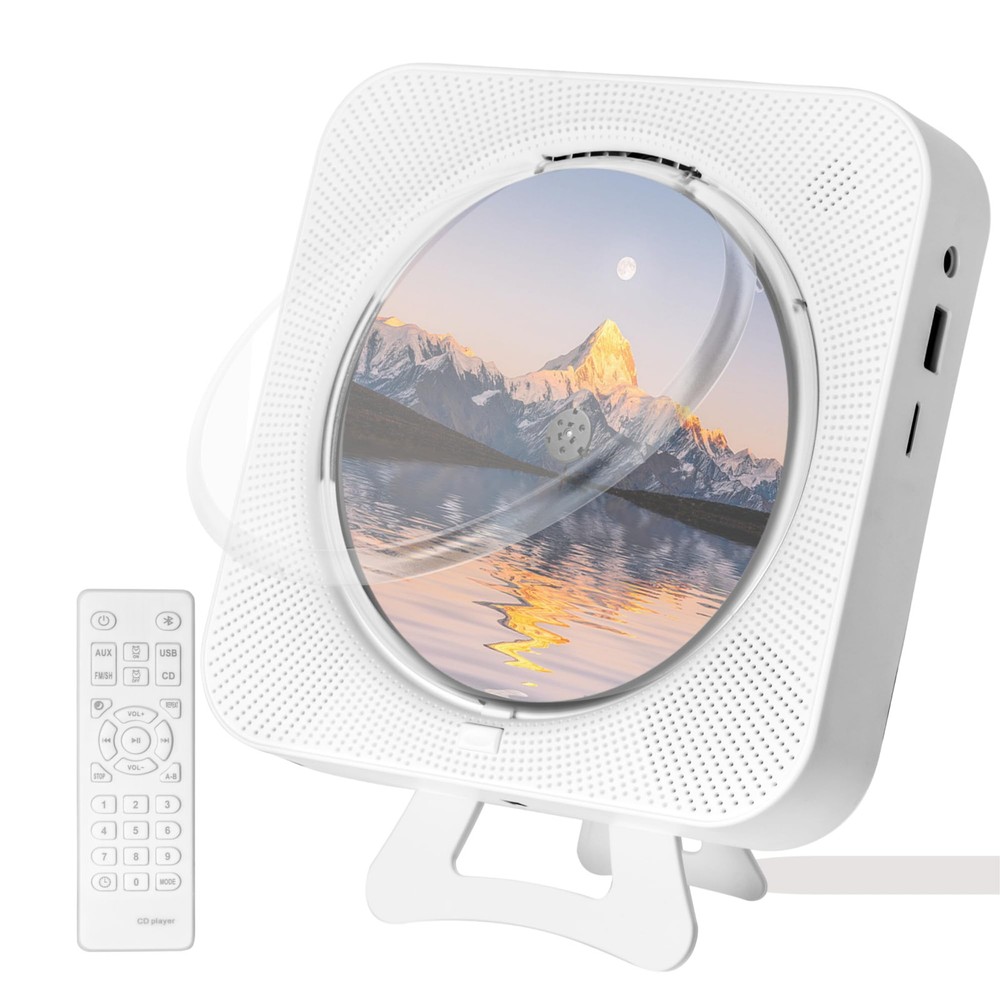 Portable CD Player with Bluetooth and Built-in Speakers Compact Design