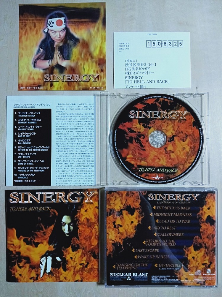 SINERGY - To Hell And Back - 2000 Japan CD (no obi)+ b/t + Sticker ** TAROT