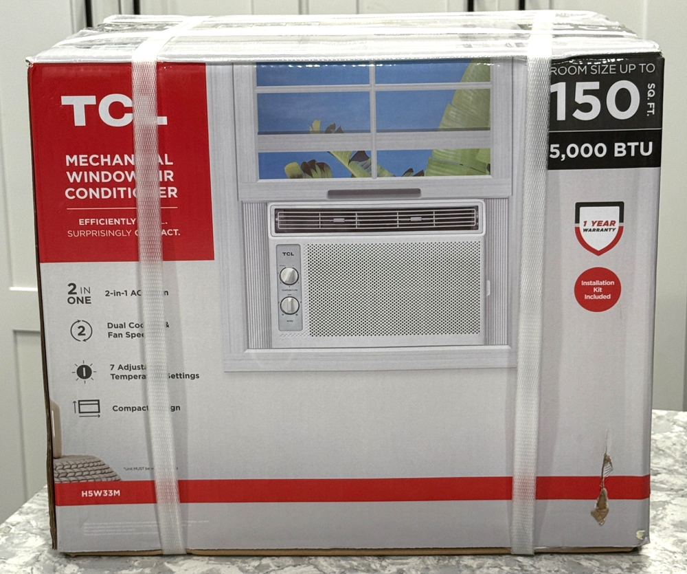 TCL 5,000 BTU Window Air Conditioner 150 Sq. ft., - H5W33M