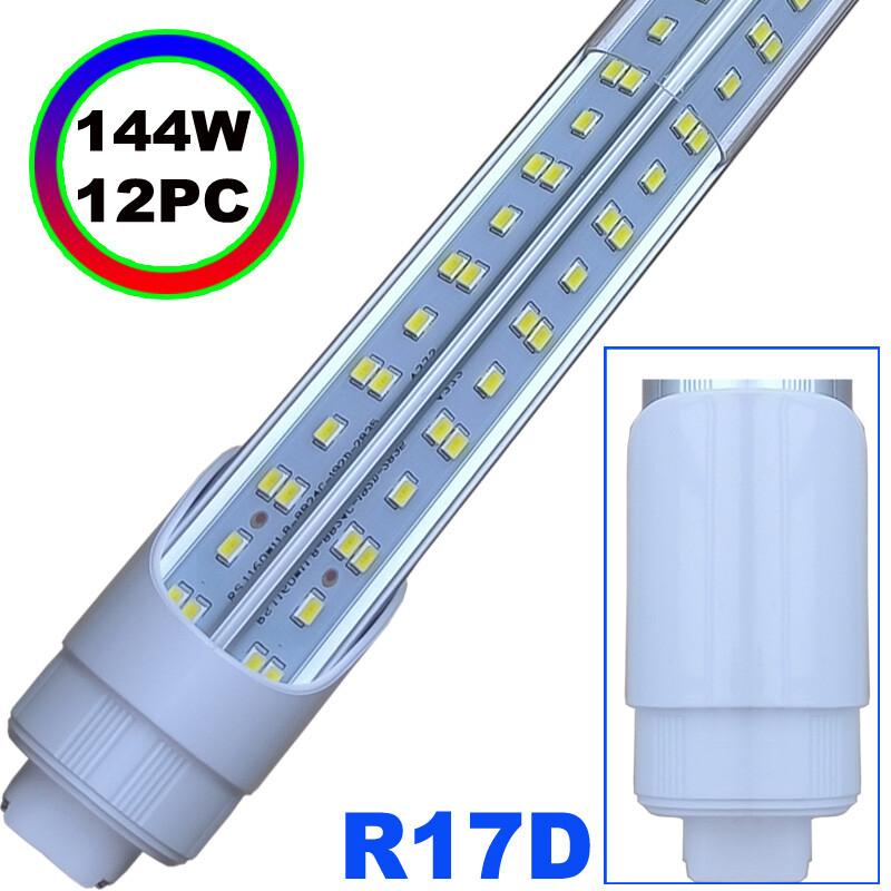 12Pcs T8 8Ft R17D HO Base Led Tube Light Bulbs 144W 8 FOOT Led Shop Light 6500K