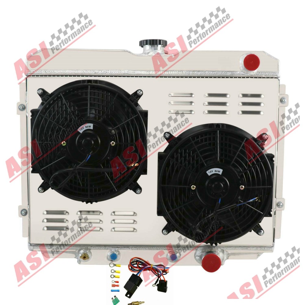 3 Row Radiator Shroud+Fan Relay Fits 1967-70 Ford Mustang Mercury Cougar V8 5.0L