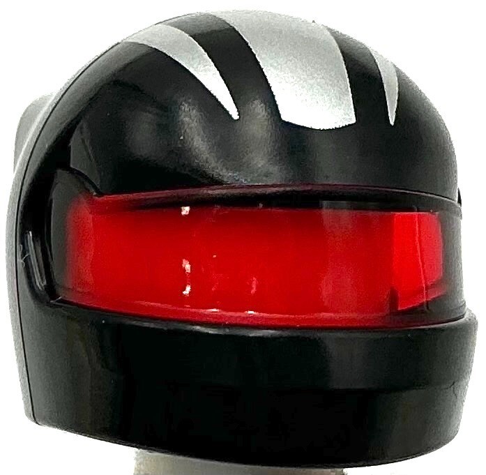 Lego Black F1 Racing Helmet Minifigure Headgear with Trans-Red Visor