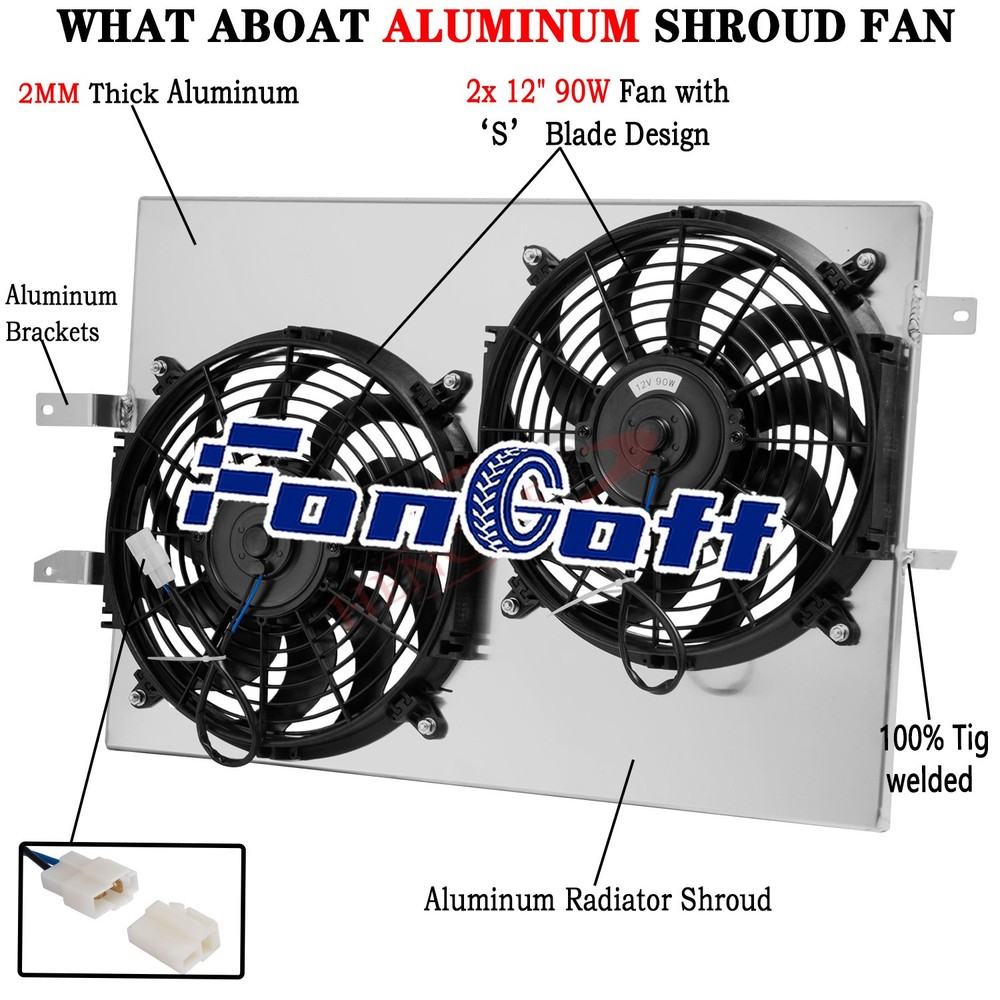 Aluminum Radiator Fan Shroud For 1997-2004 2003 Ford Mustang GT SVT Cobra 4.6L