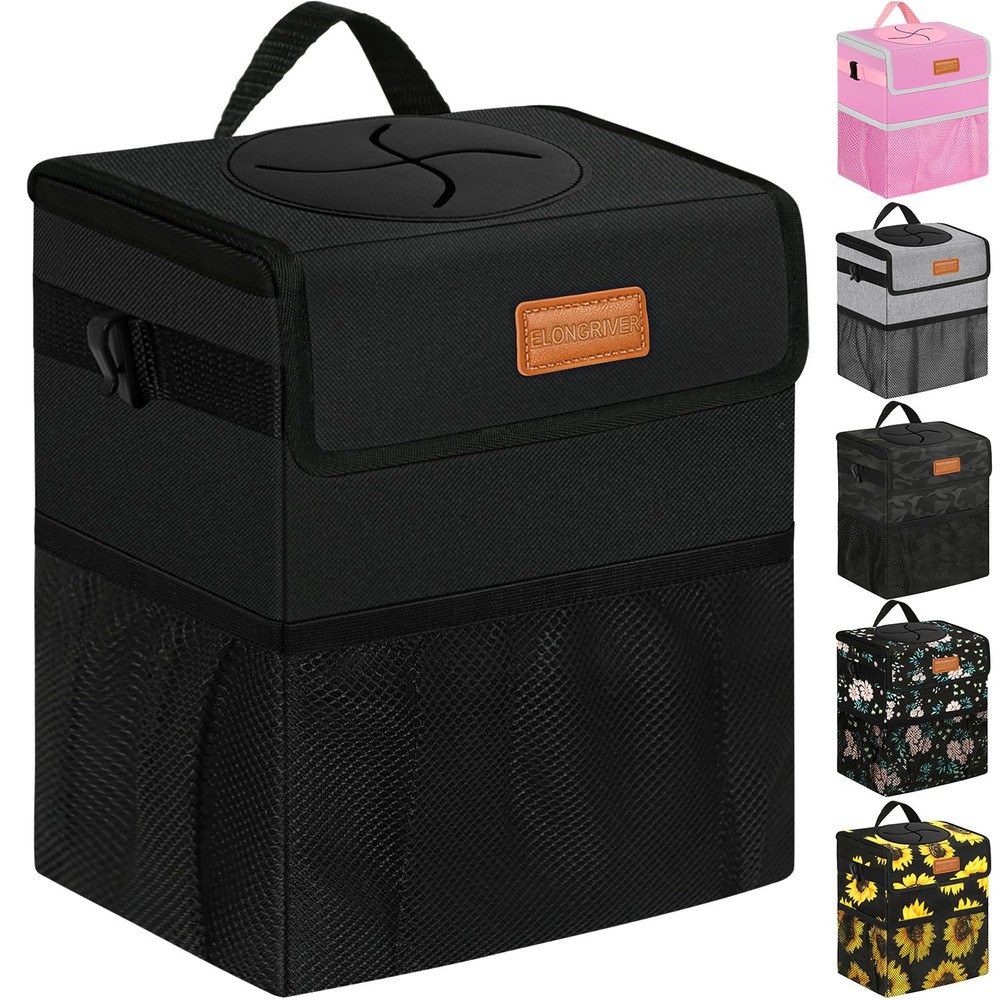Leak Proof Car Trash Can for Back Seat - Cute Hanging Garbage Bin for SUV, Tr...
