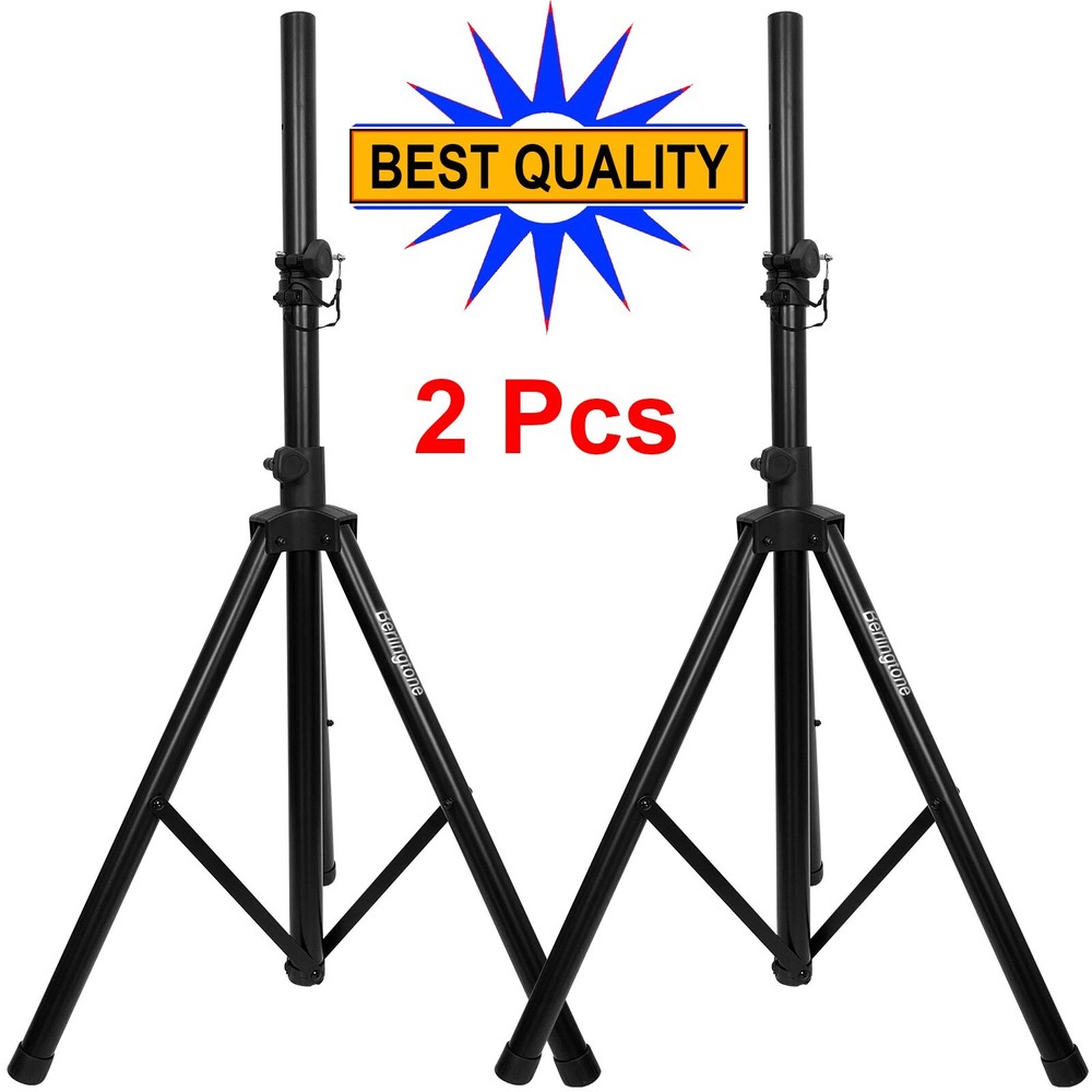 Pair of Heavy-Duty Adjustable Tripod DJ PA Speaker Stands 40