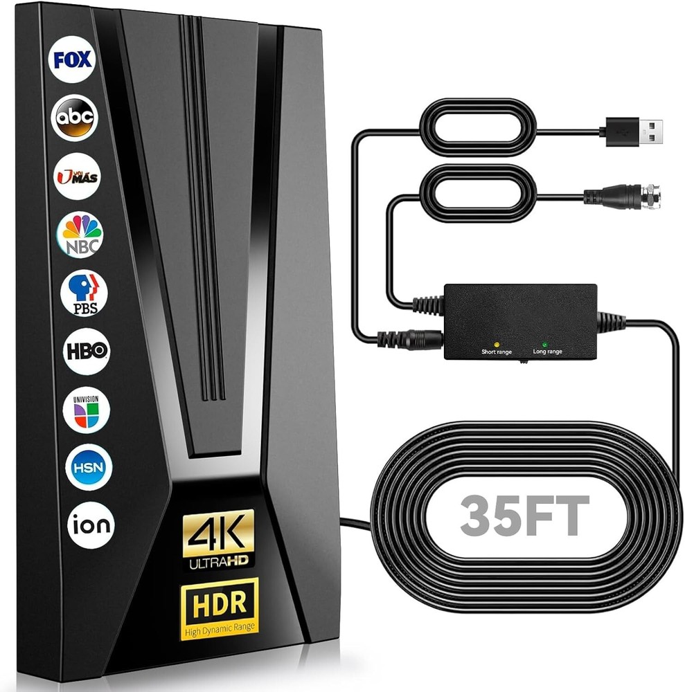 2025 Upgraded HD TV Antenna, 980+ Miles Range Indoor Outdoor Digital TV Antenna