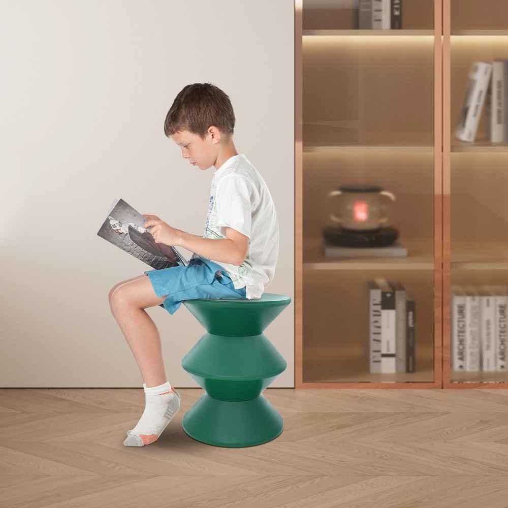 Heavy-Duty Green Round Side Table for Home or Cafe Decor-image