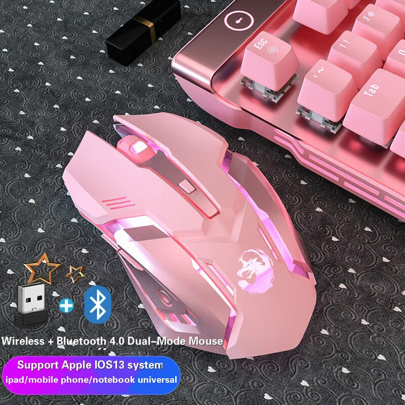 Rechargeable RGB Bluetooth Gaming Mouse Ergonomic Design for Computers