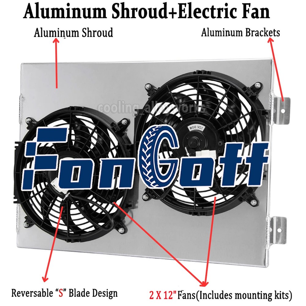 Fits Ford Fairlane Ranchero Edsel Corsair Villager 1957-1959 Fan&Aluminum Shroud